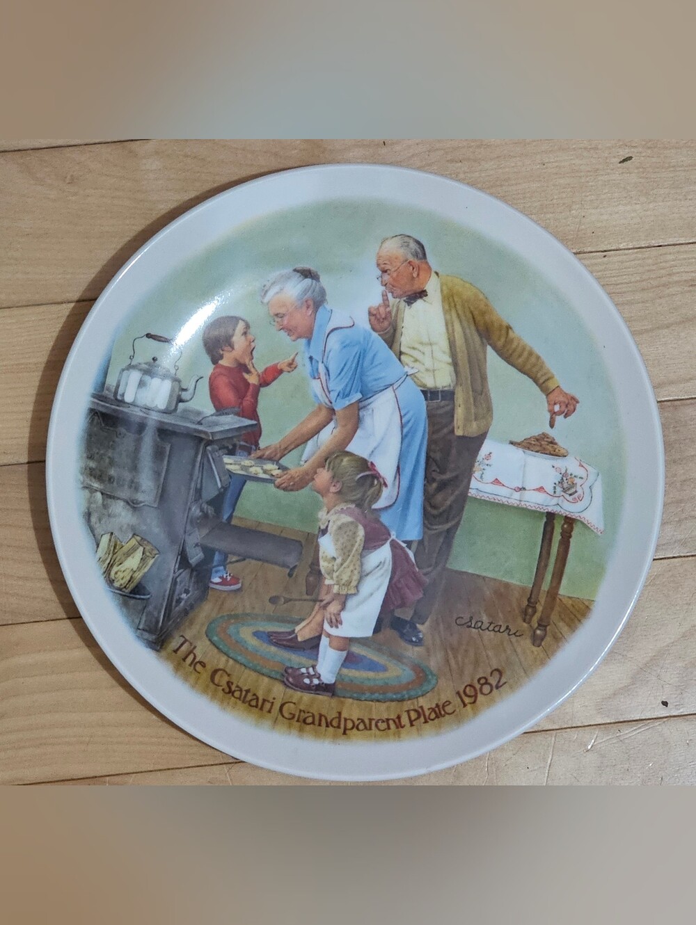 Vintage Knowles Ceramic Wall Plate  "The Cookie Tasting"